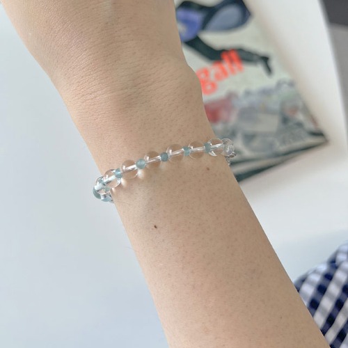silver925. clear gemstone bracelet