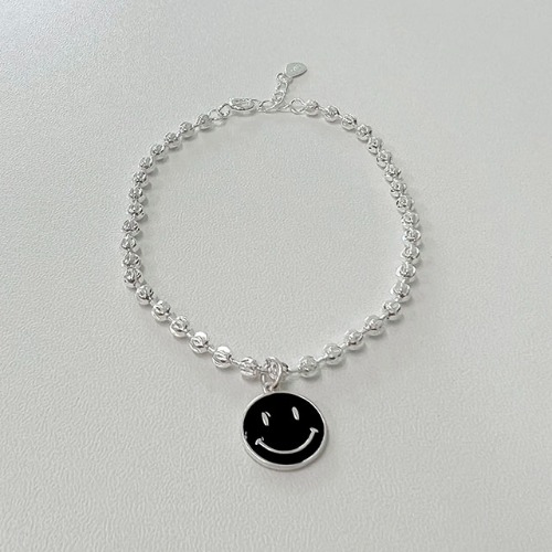 silver925. black smile bracelet