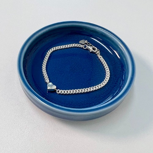 silver925. heart chain bracelet