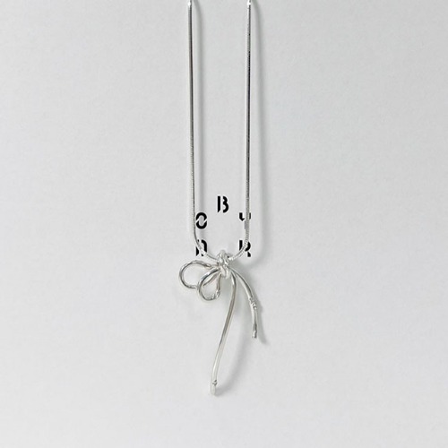 silver925. ribbon knot necklace