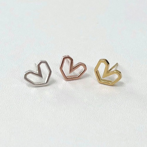 silver925 mini heart earring - 3 color